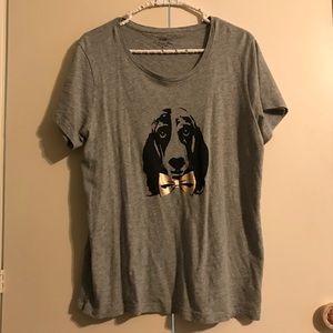 J. Crew Size XL Dog bow tie shirt